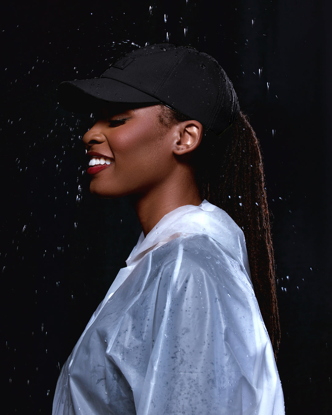 Black Waterproof Satin Lined Dad Hat