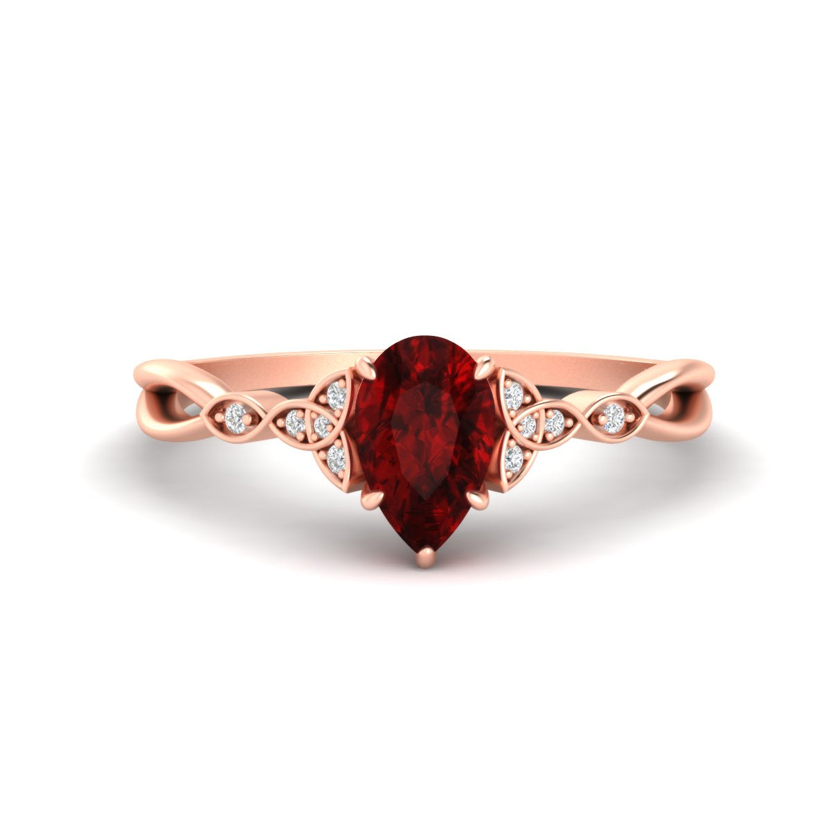 Celtic Knot Pear Shaped Colored Ring